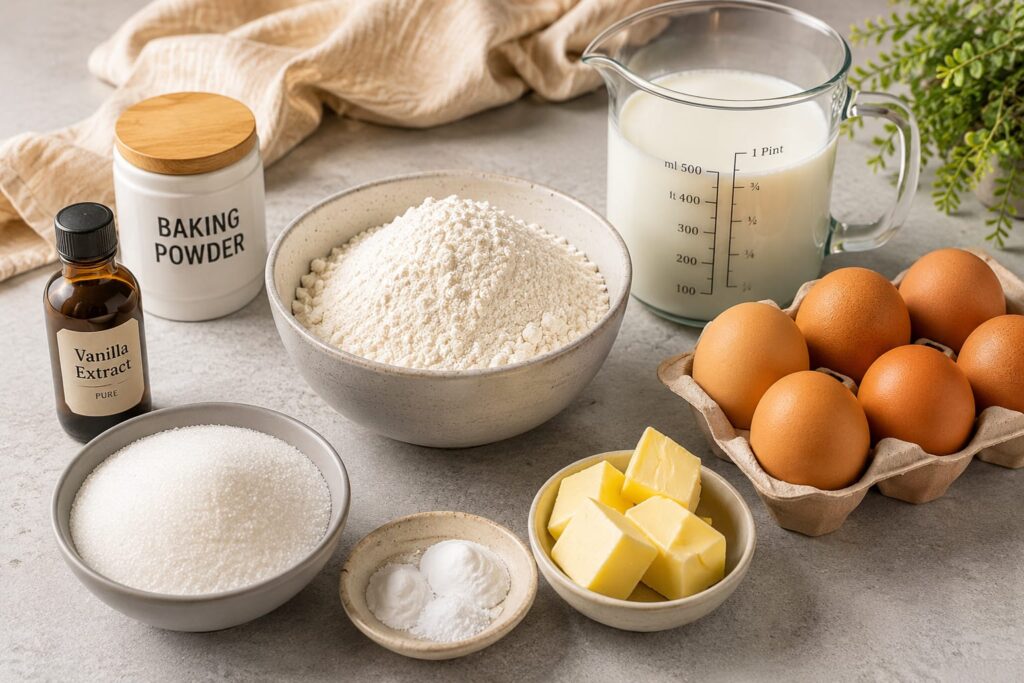 Ultimate Baking Guide for Beginners with essential baking ingredients